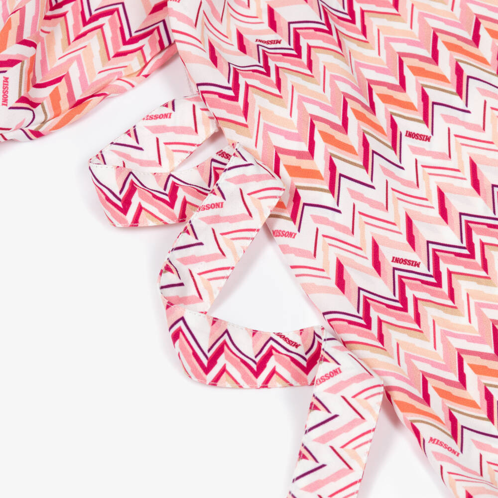Missoni-Girls Pink Zigzag Belted Dress | Childrensalon Outlet