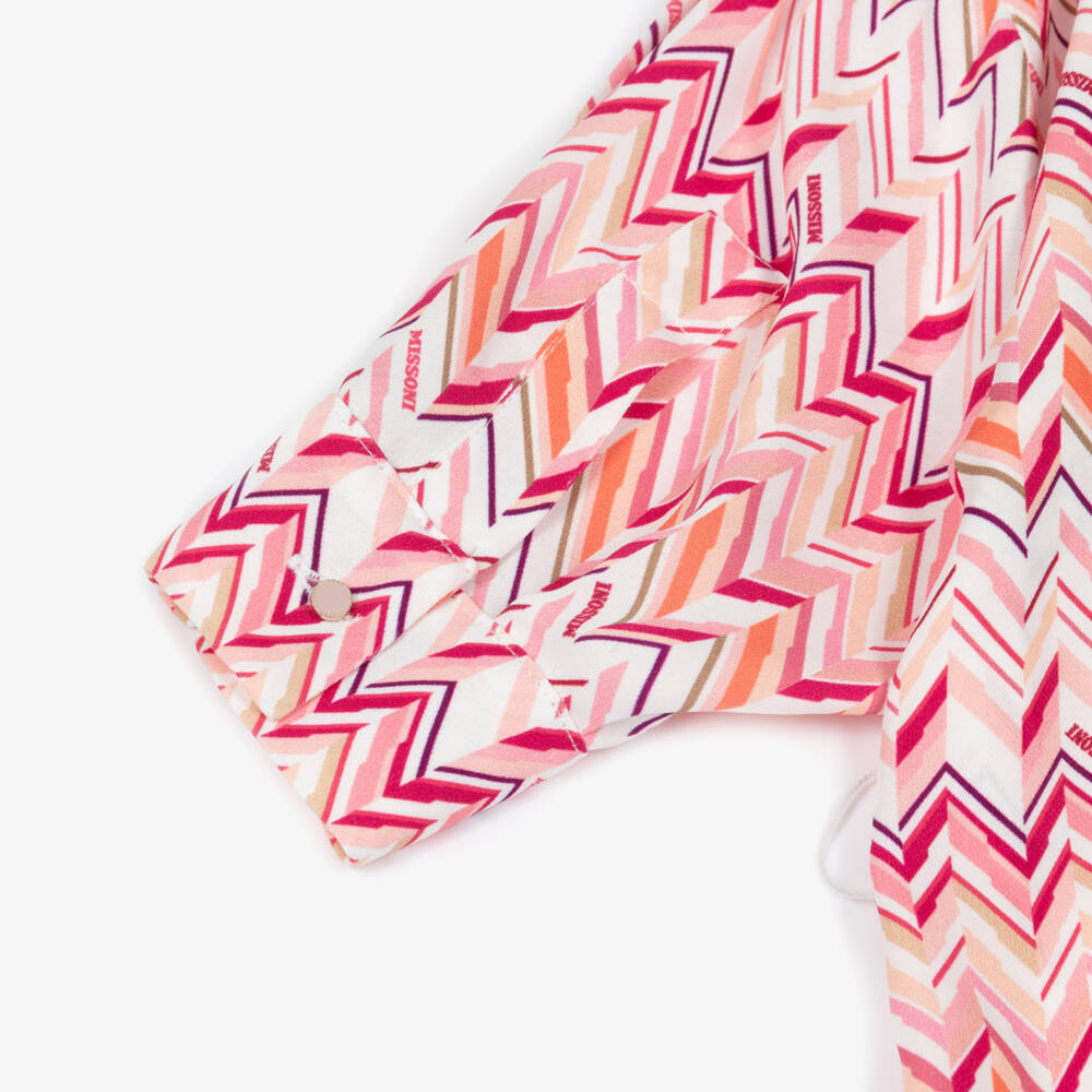 Missoni-Girls Pink Zigzag Belted Dress | Childrensalon Outlet