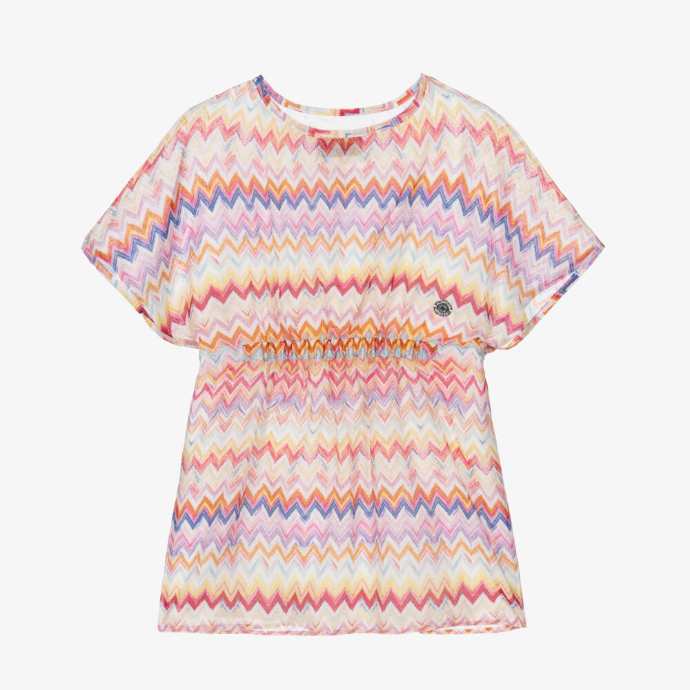 Missoni-Girls Pink & Zigzag Kaftan Dress | Childrensalon Outlet