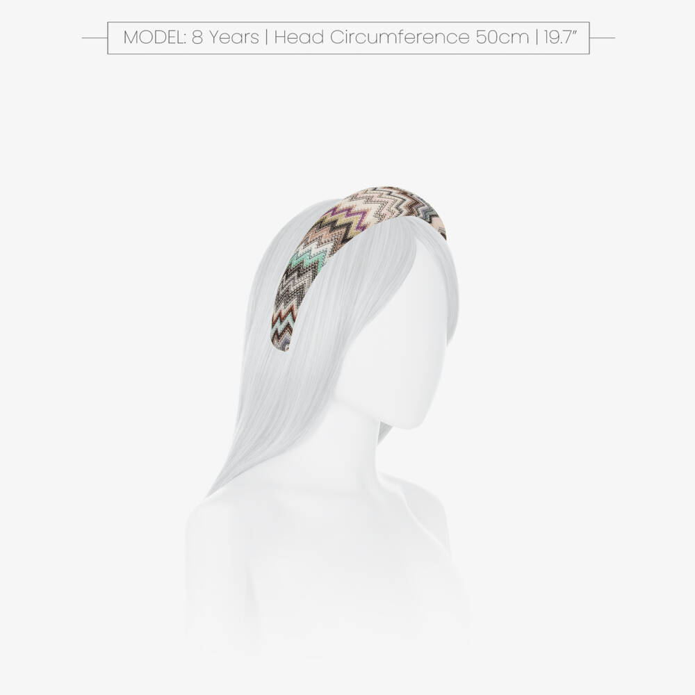 Missoni-Girls Pink Multicolour Zigzag Knit Hairband | Childrensalon Outlet