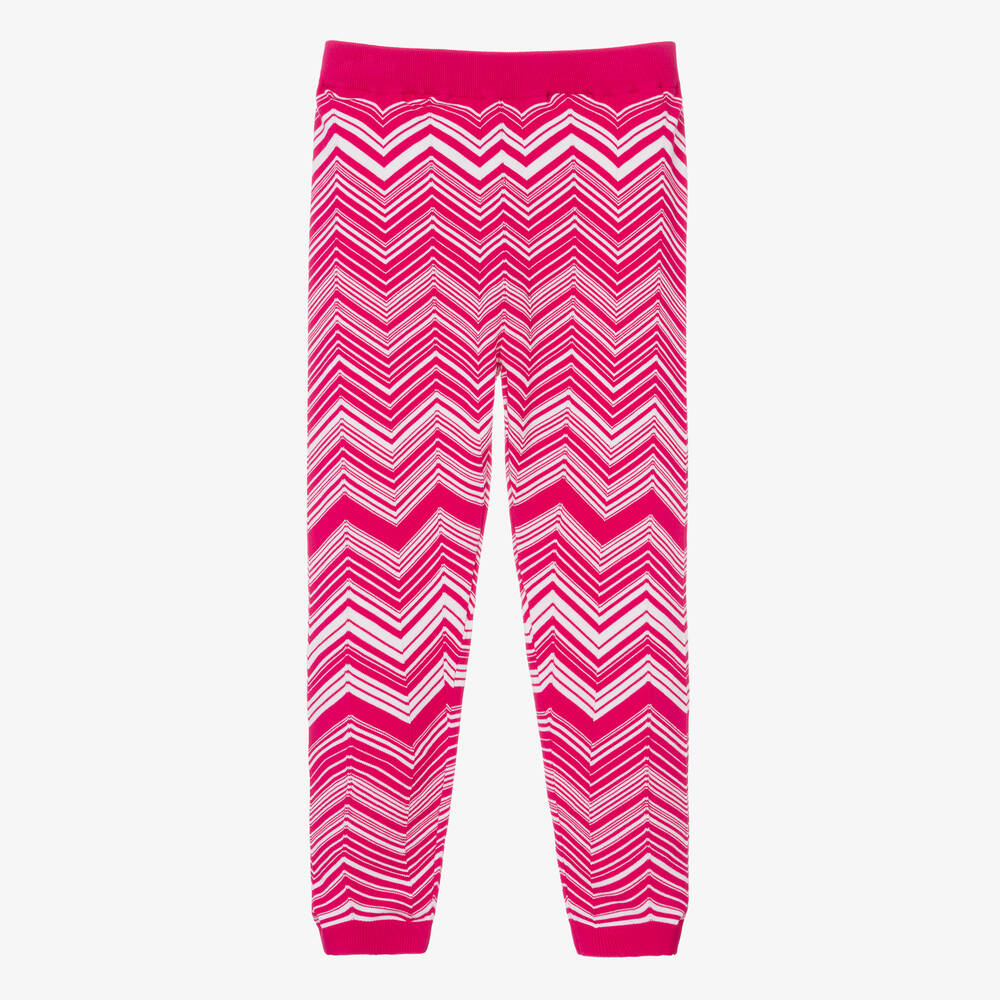 Missoni - Pinke Strickhose mit Zickzackmuster | Childrensalon