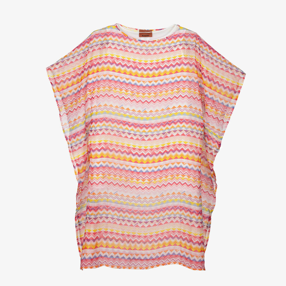 Missoni-Girls Pink Zigzag Layered Beach Dress | Childrensalon Outlet