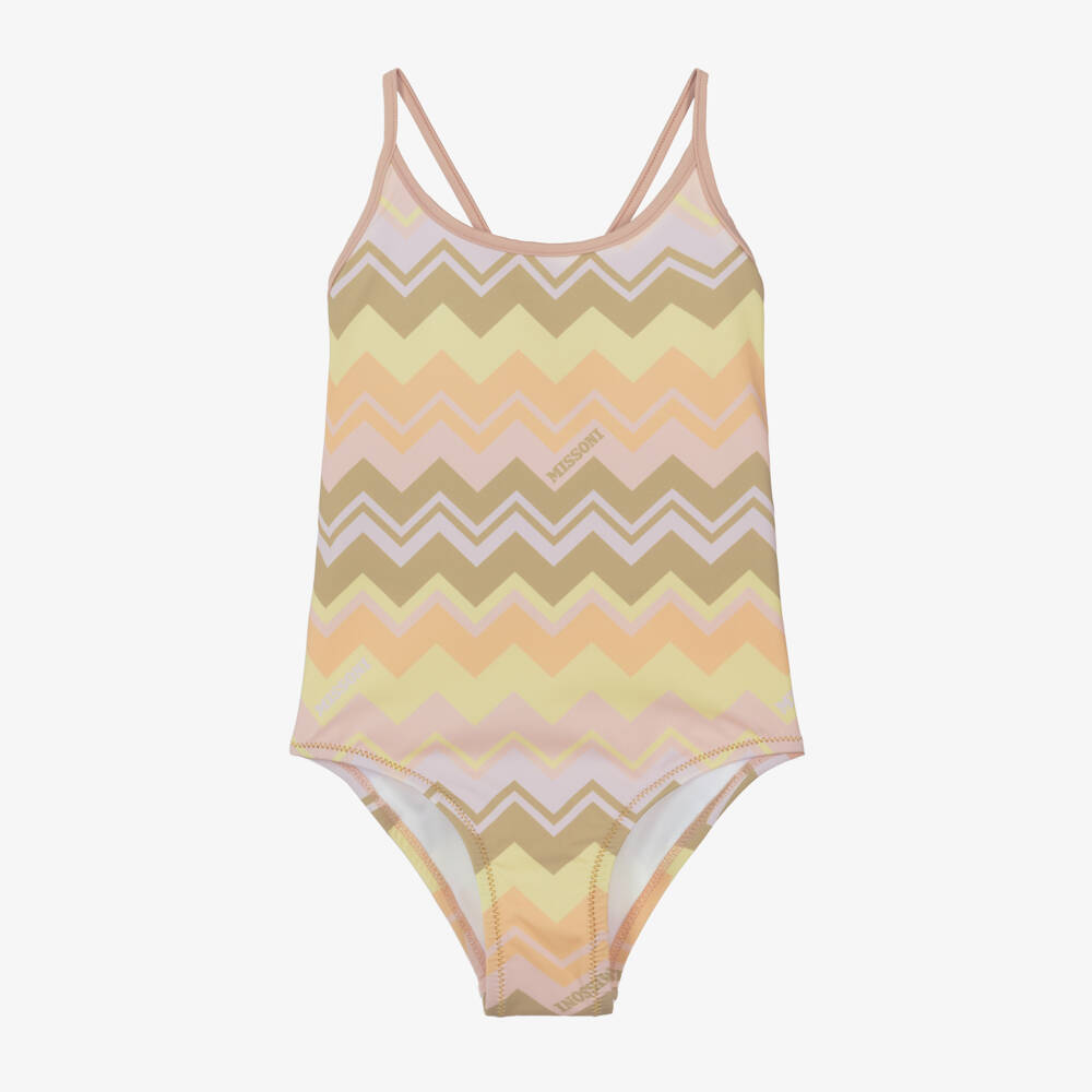 Missoni-Girls Pink Zigzag Patterned Swimwear | Childrensalon Outlet