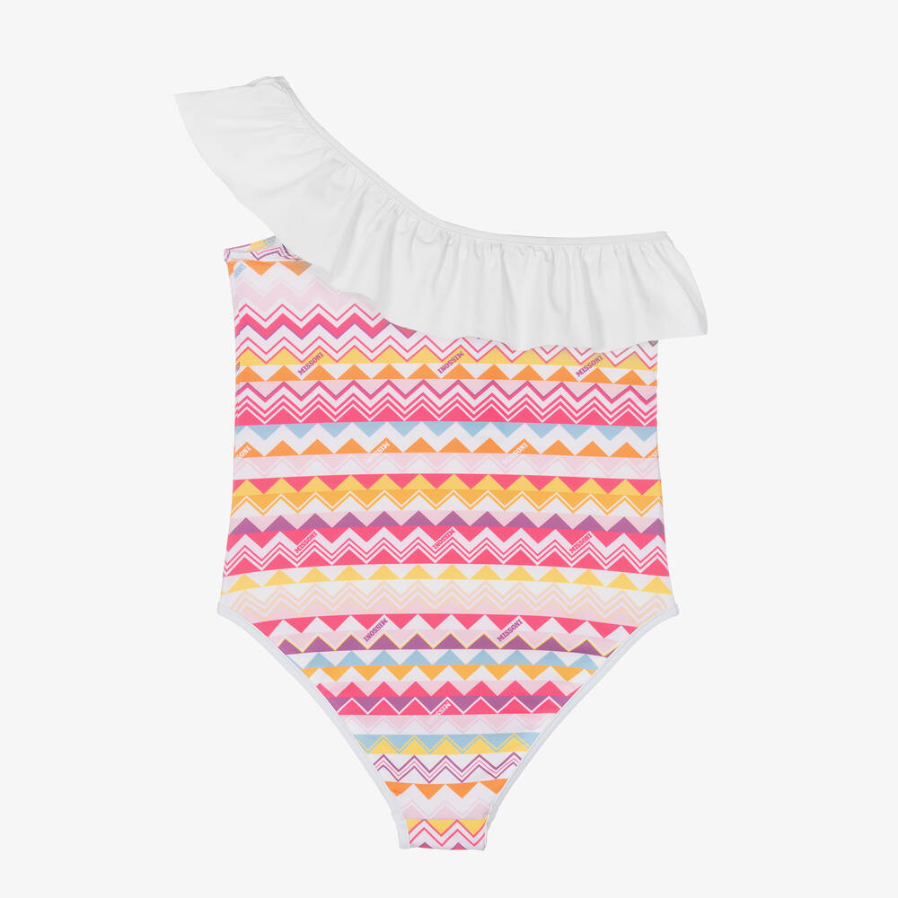 Missoni-Girls Pink Zigzag Swimsuit | Childrensalon Outlet