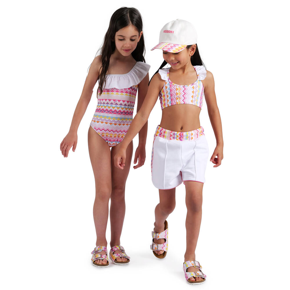 Missoni-Girls Pink Zigzag Swimsuit | Childrensalon Outlet
