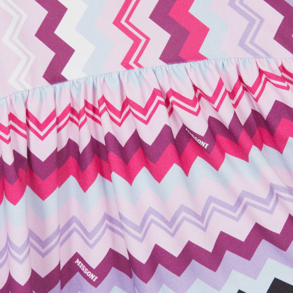 Missoni-Girls Purple Cotton Jersey Zigzag Dress | Childrensalon Outlet