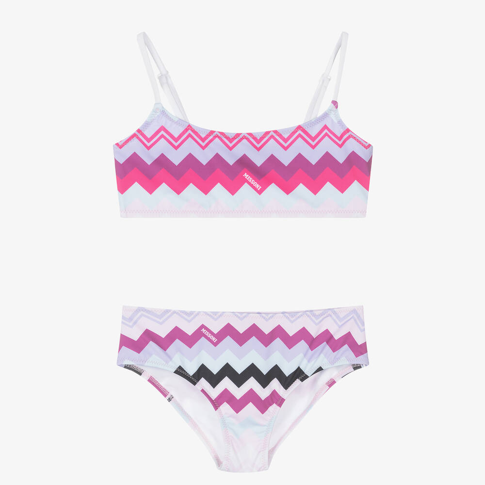 Missoni - Violetter Bikini mit Zickzackmuster | Childrensalon