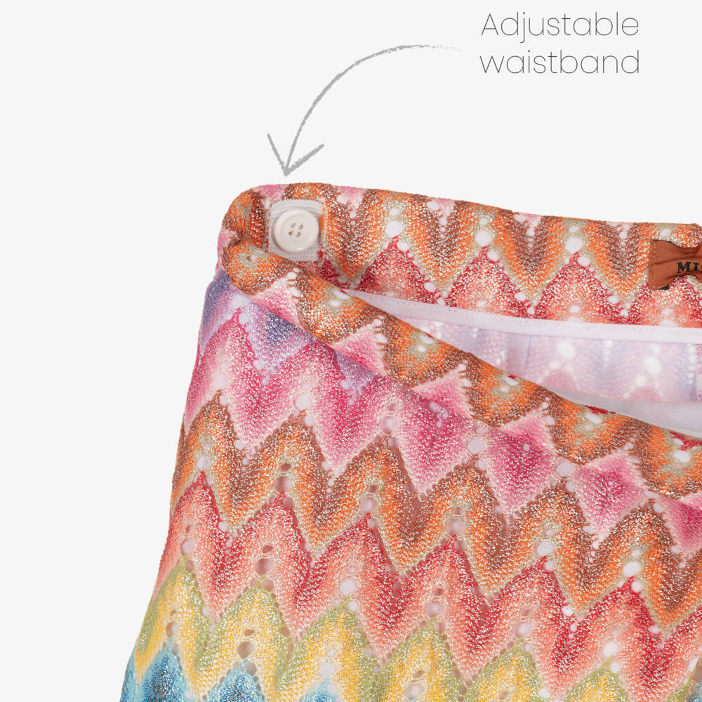 Missoni-Girls Rosy Zigzag Knit Wrap Skort | Childrensalon Outlet