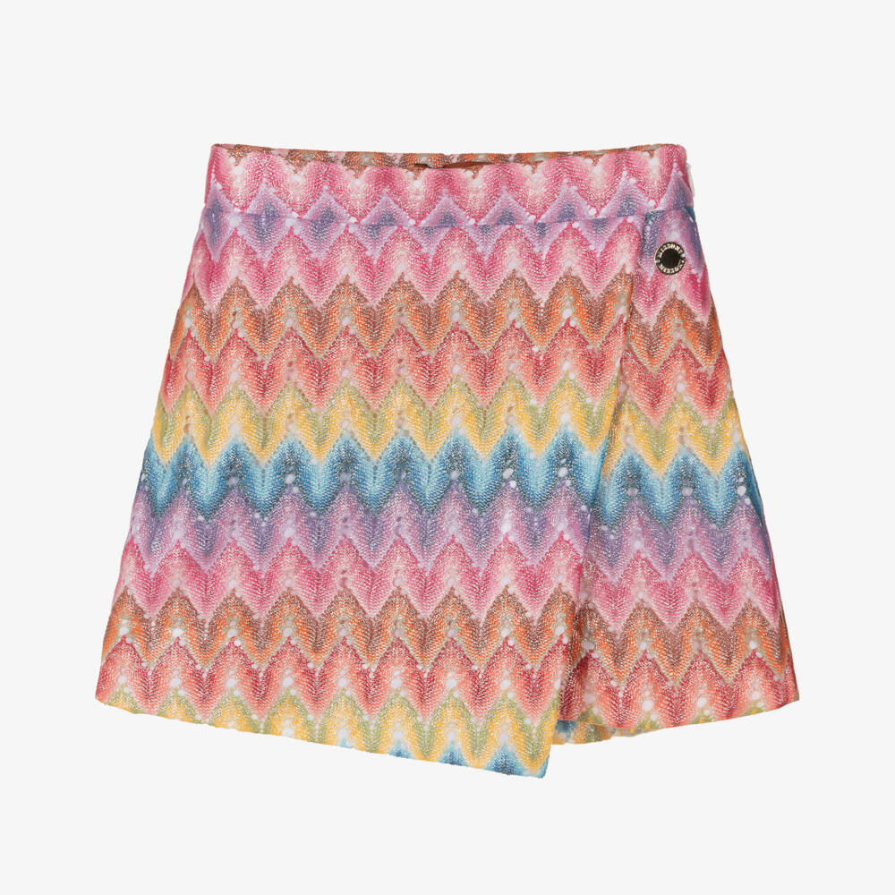 Missoni-Girls Rosy Zigzag Knit Wrap Skort | Childrensalon Outlet
