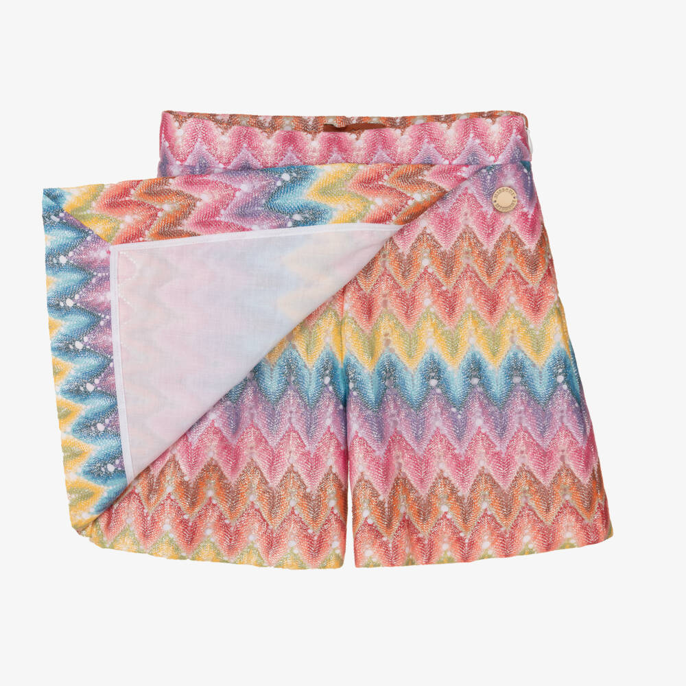 Missoni-Girls Rosy Zigzag Knit Wrap Skort | Childrensalon Outlet