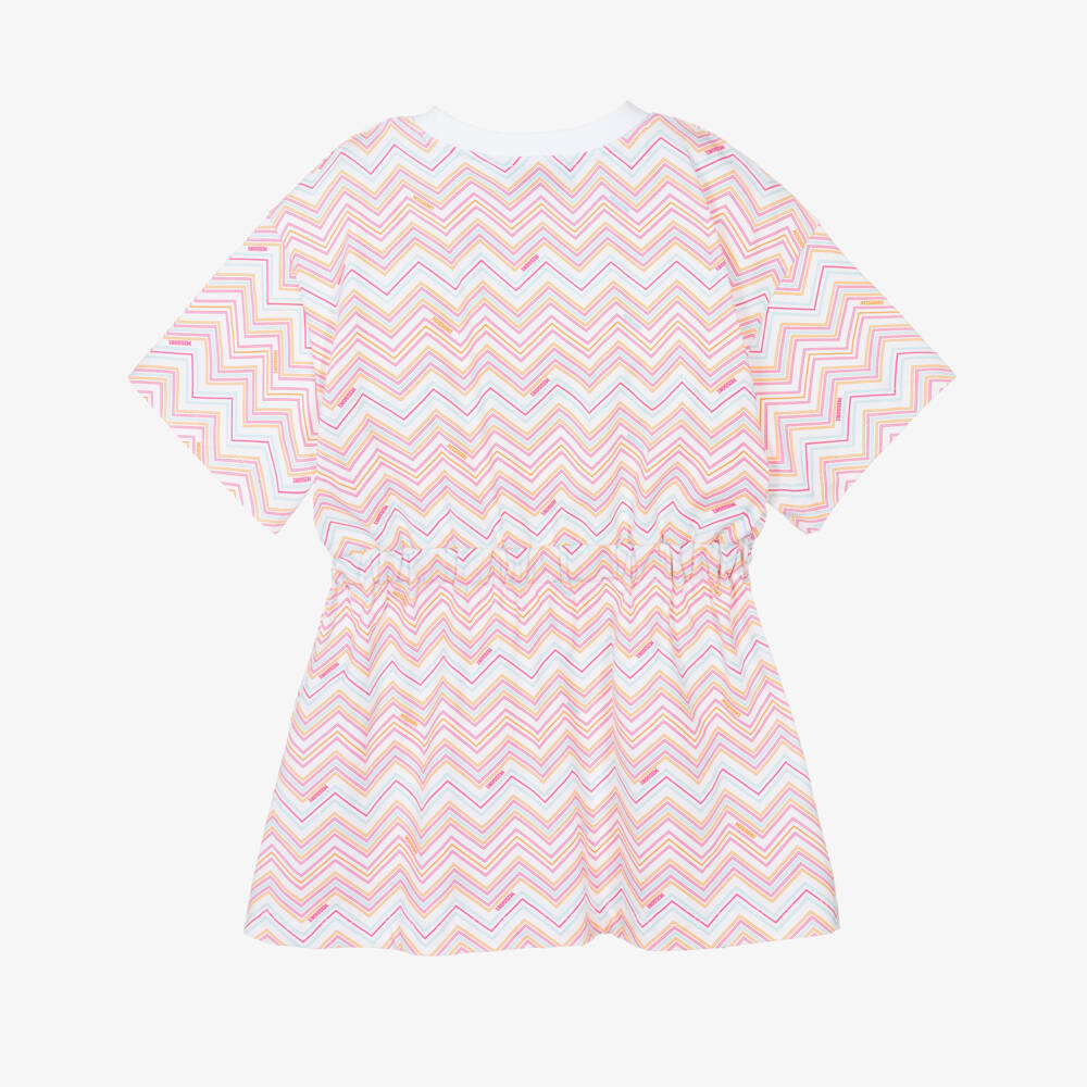 Missoni-فستان وردي ناعم بنقشة متعرجة للبنات | Childrensalon Outlet