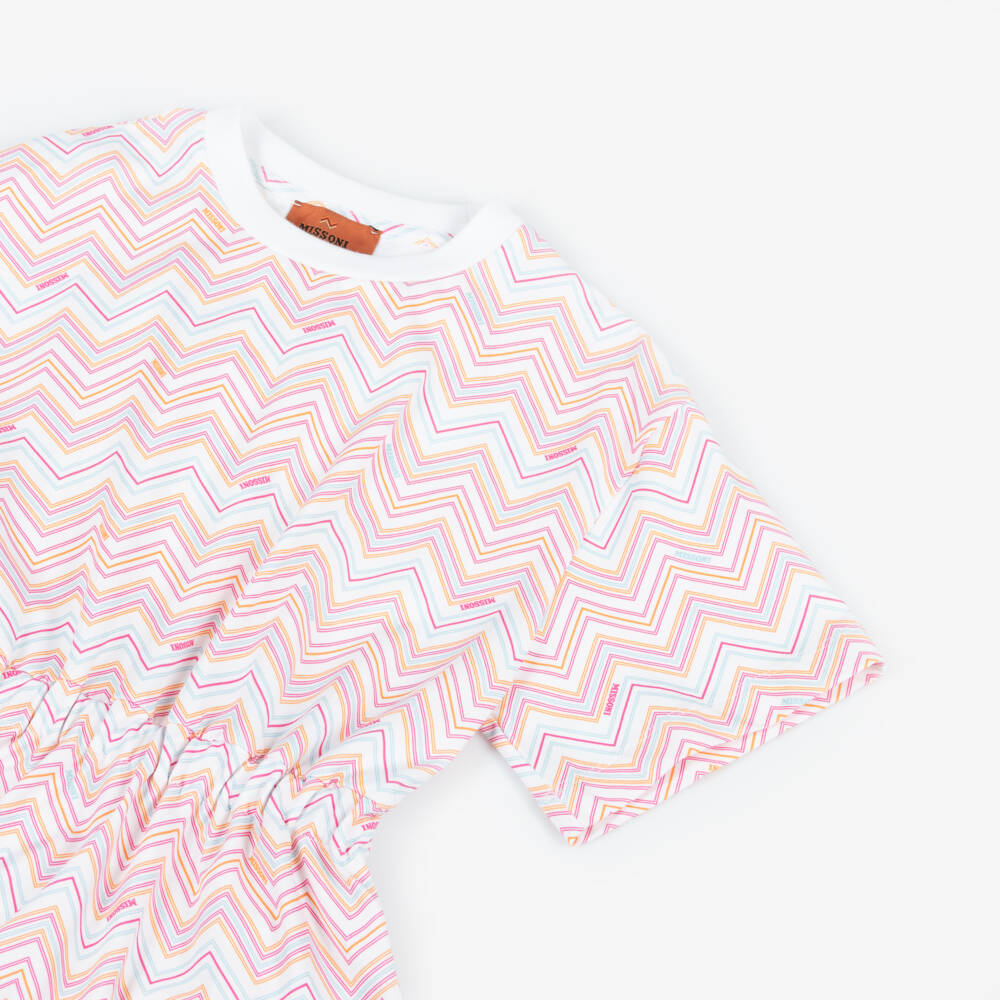 Missoni-فستان وردي ناعم بنقشة متعرجة للبنات | Childrensalon Outlet