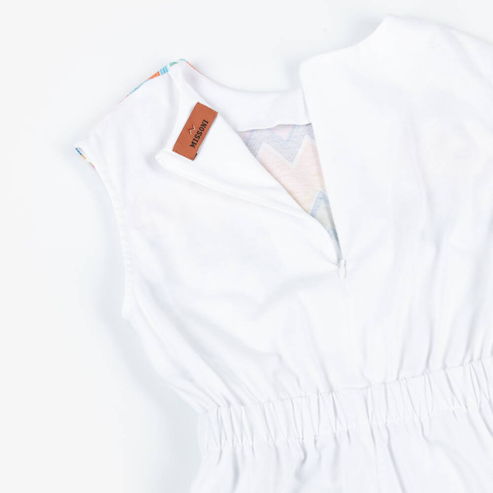 Missoni-Girls Soft White Zigzag Jumpsuit | Childrensalon Outlet