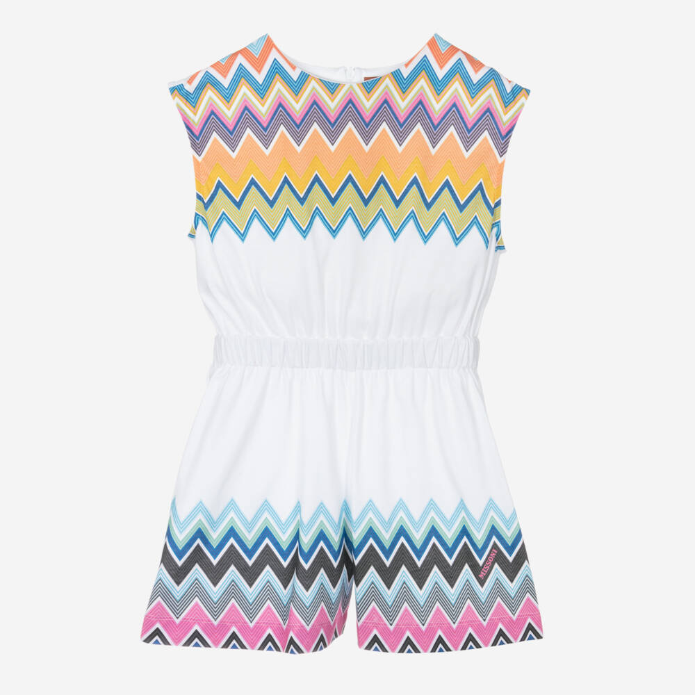 Missoni-Мягкий белый комбинезон зигзаг для девочек | Childrensalon Outlet