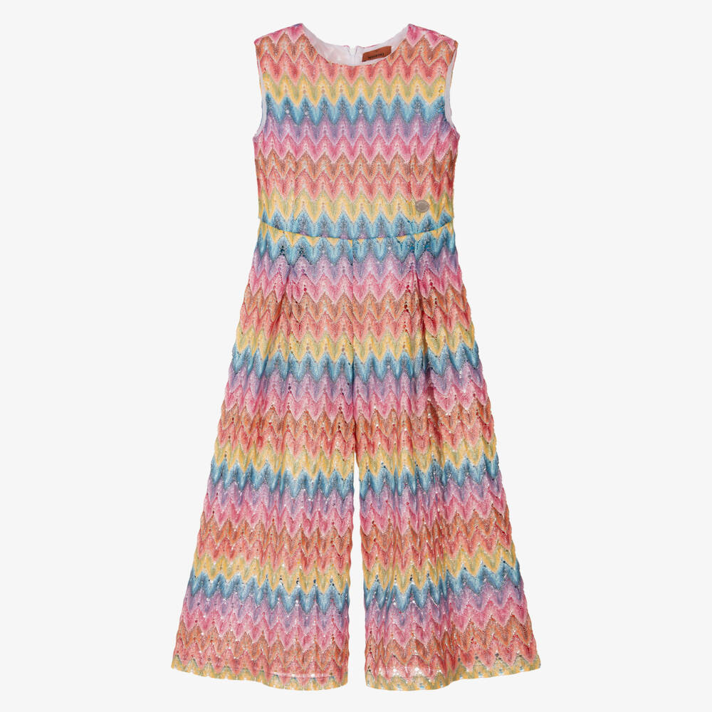 Missoni-Girls Vibrant Knit Zigzag Romper | Childrensalon Outlet