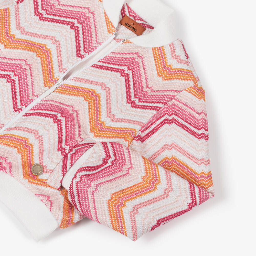 Missoni-Яркая вязаная куртка для девочек с узором | Childrensalon Outlet