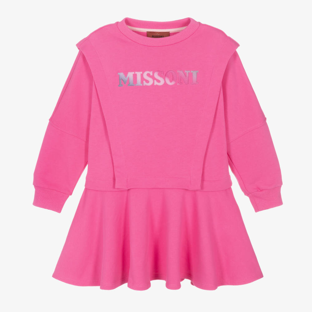 Missoni-Girls Vibrant Pink Logo Dress | Childrensalon Outlet