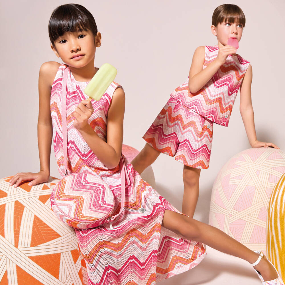 Missoni-Girls Vibrant Zigzag Knit Blouse | Childrensalon Outlet