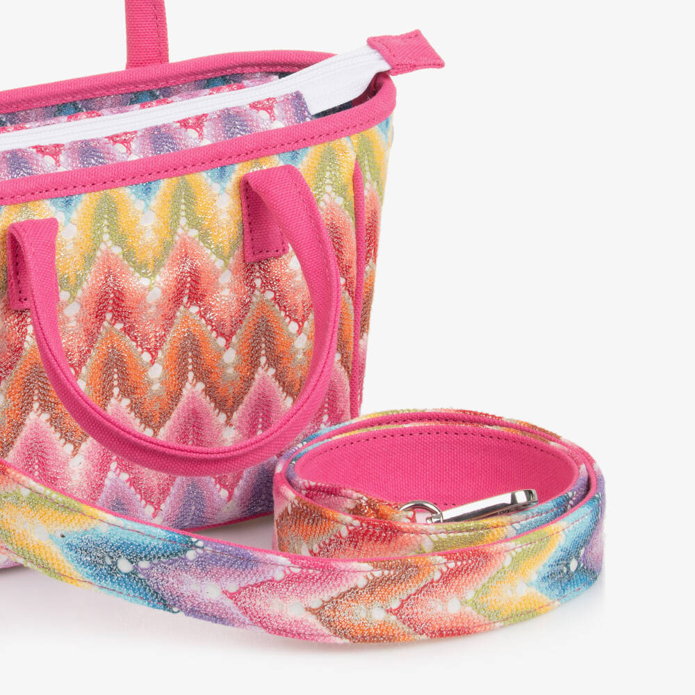 Missoni-Girls Vibrant Zigzag Pink Knitted Bag | Childrensalon Outlet