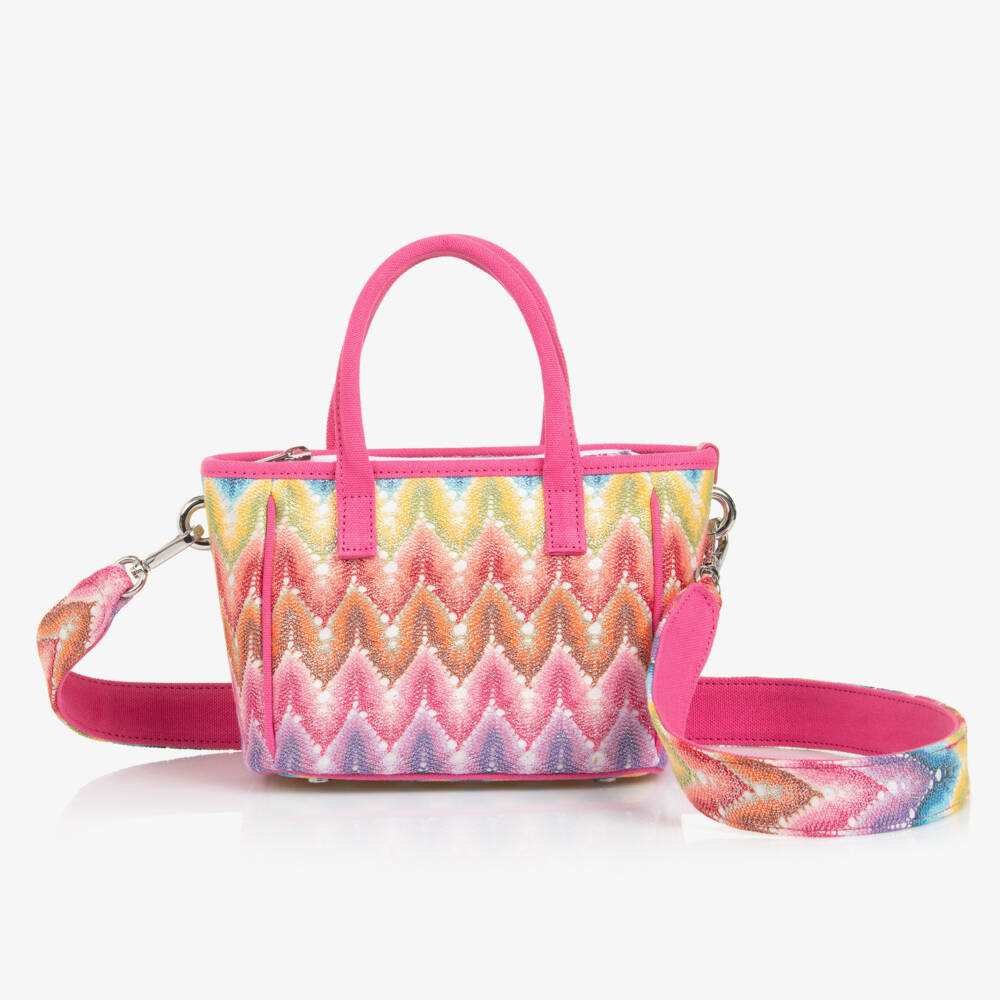 Missoni-Girls Vibrant Zigzag Pink Knitted Bag | Childrensalon Outlet