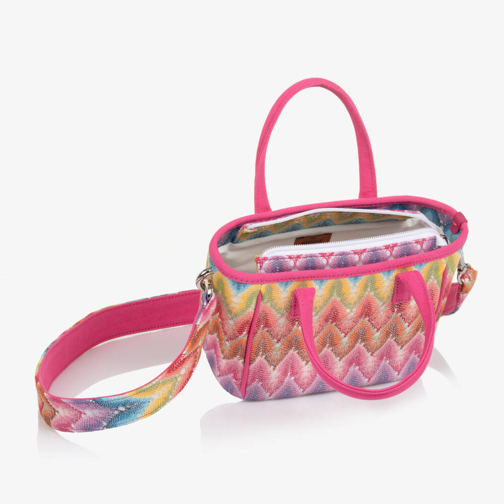 Missoni-Girls Vibrant Zigzag Pink Knitted Bag | Childrensalon Outlet