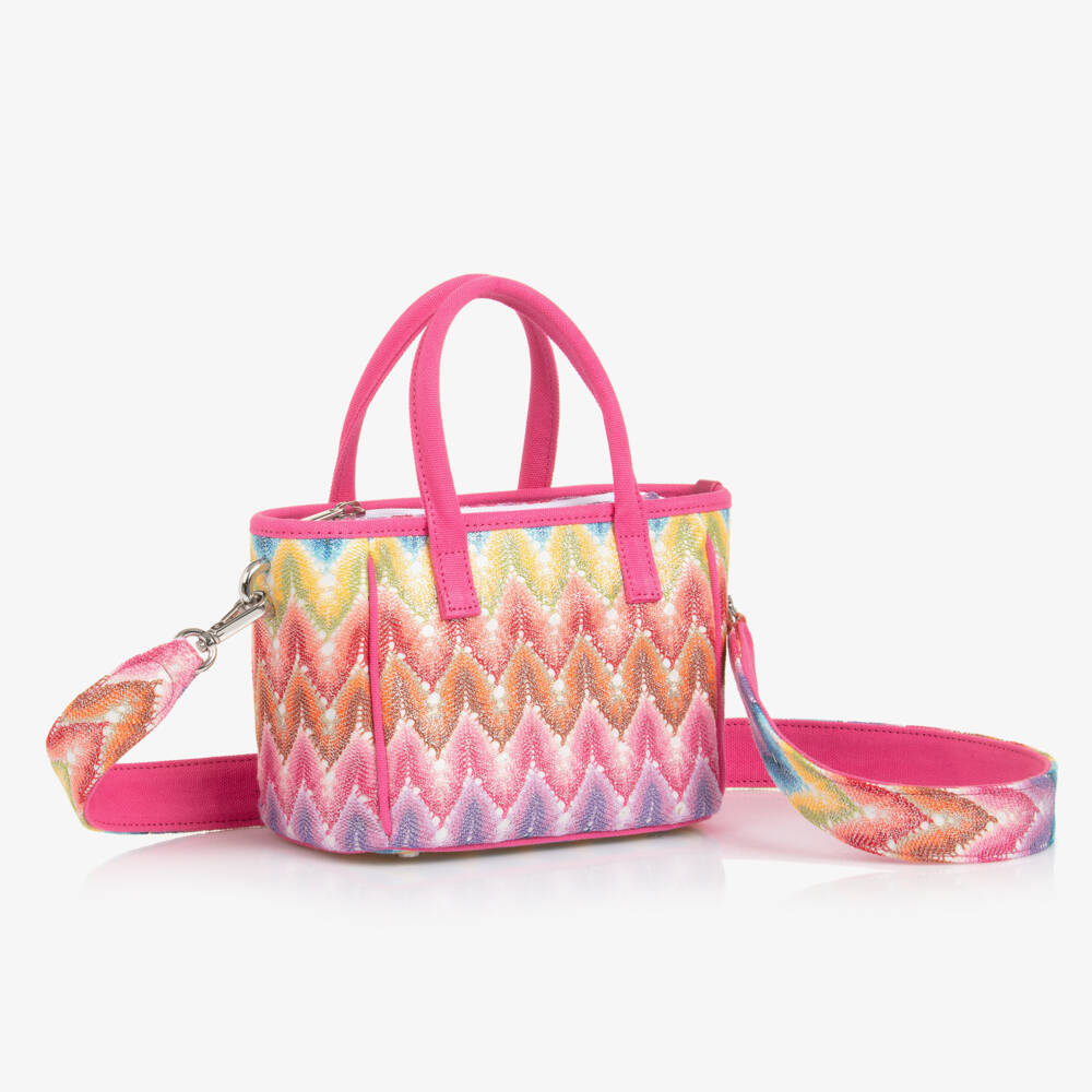 Missoni-Girls Vibrant Zigzag Pink Knitted Bag | Childrensalon Outlet