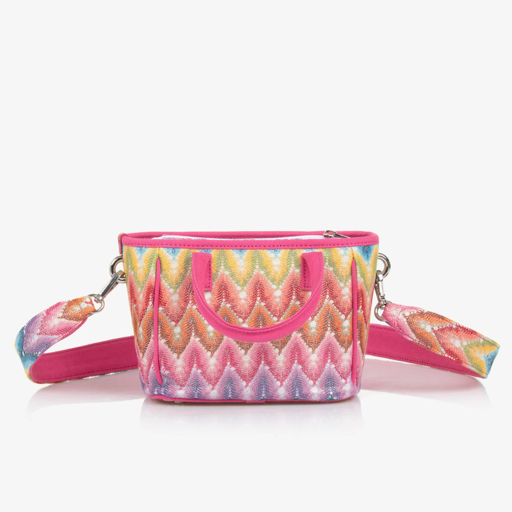 Missoni-Girls Vibrant Zigzag Pink Knitted Bag | Childrensalon Outlet
