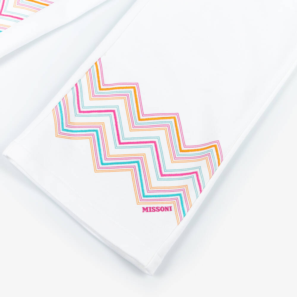 Missoni-Белые хлопковые брюки зигзаг для девочек | Childrensalon Outlet
