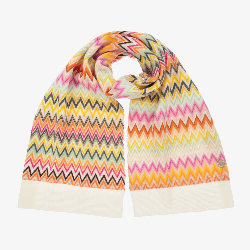 Missoni-Girls Wool Zigzag Knit Scarf | Childrensalon Outlet
