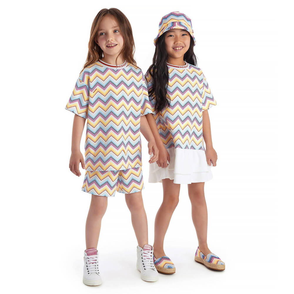 Missoni-Girls Yellow Cotton Knit Zigzag Hat | Childrensalon Outlet