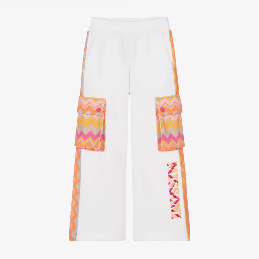 Missoni-Girls Zigzag Patterned White Trousers | Childrensalon Outlet