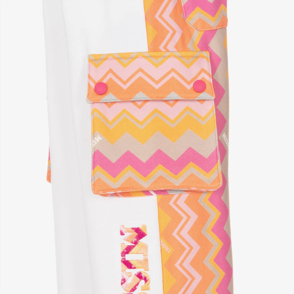 Missoni-Girls Zigzag Patterned White Trousers | Childrensalon Outlet