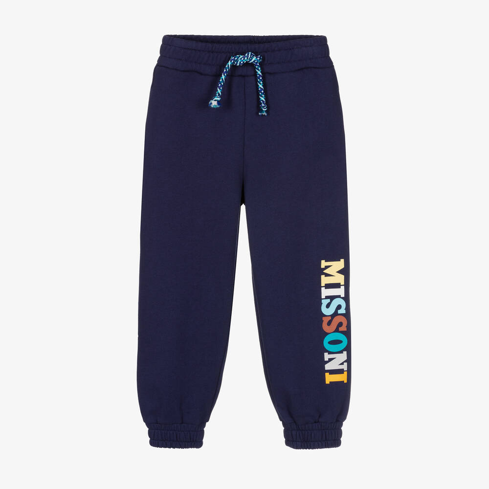 Missoni - Bas de survêtement bleu coton bio | Childrensalon