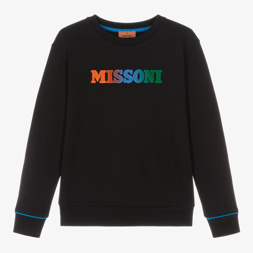 Missoni - Teen Boys Black Cotton Sweatshirt | Childrensalon
