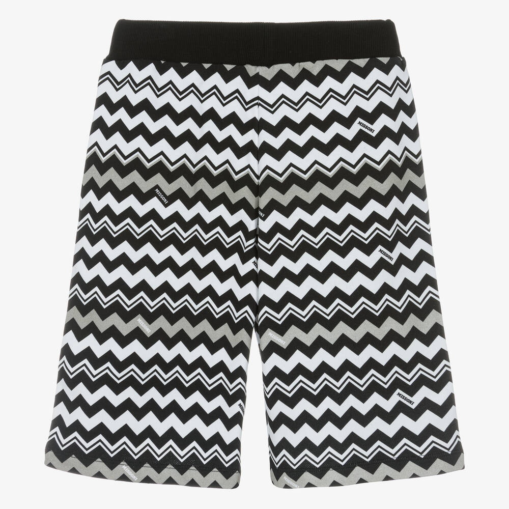 Missoni-Черные шорты из органического хлопка с зигзагами | Childrensalon Outlet