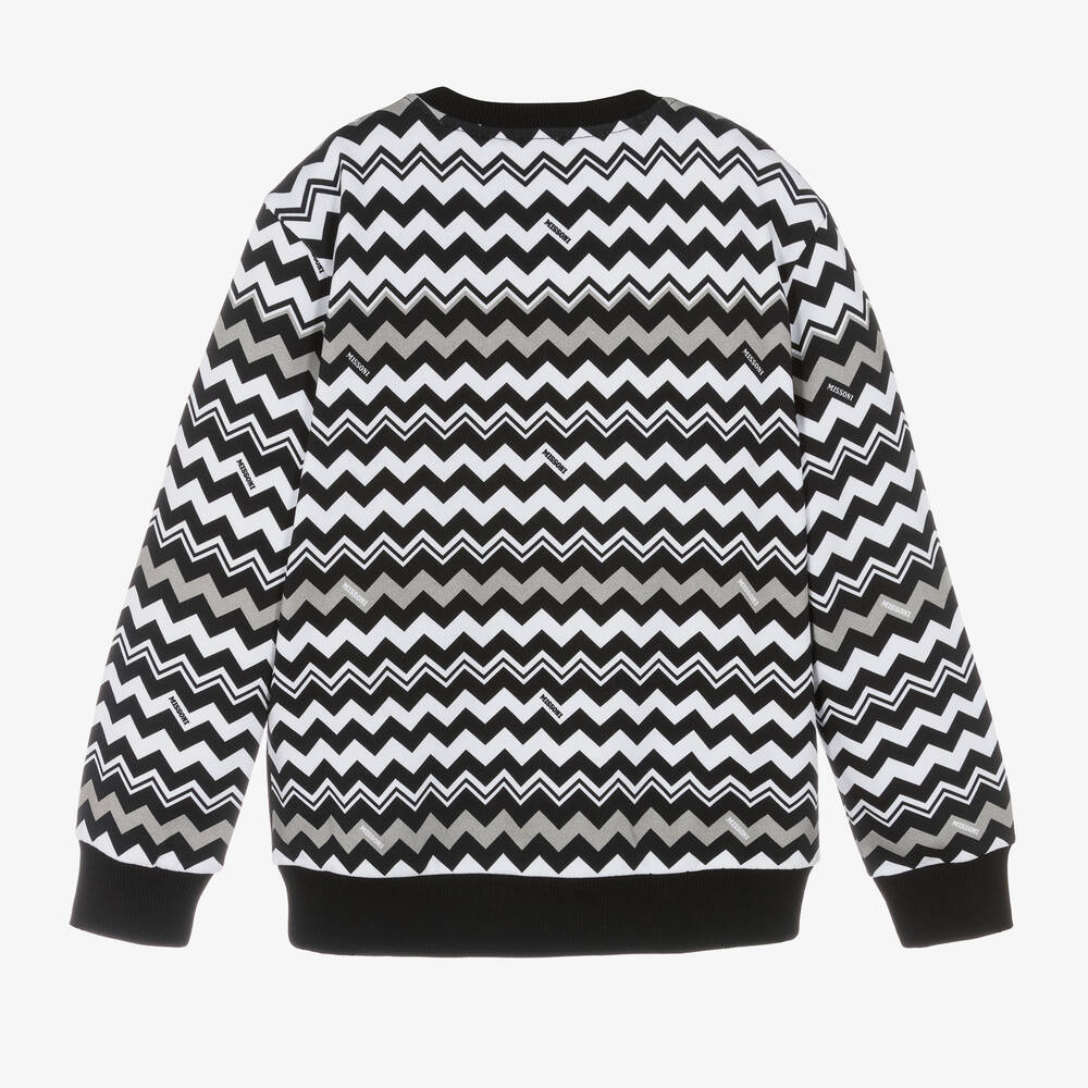 Missoni-Черный свитшот из органического хлопка с зигзагами | Childrensalon Outlet