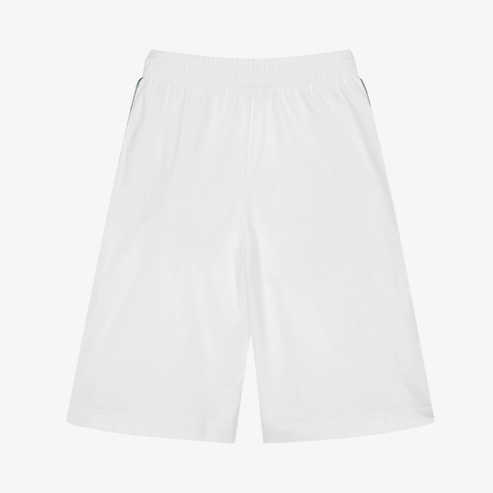 Missoni-Teen Boys White Zigzag Logo Shorts | Childrensalon Outlet