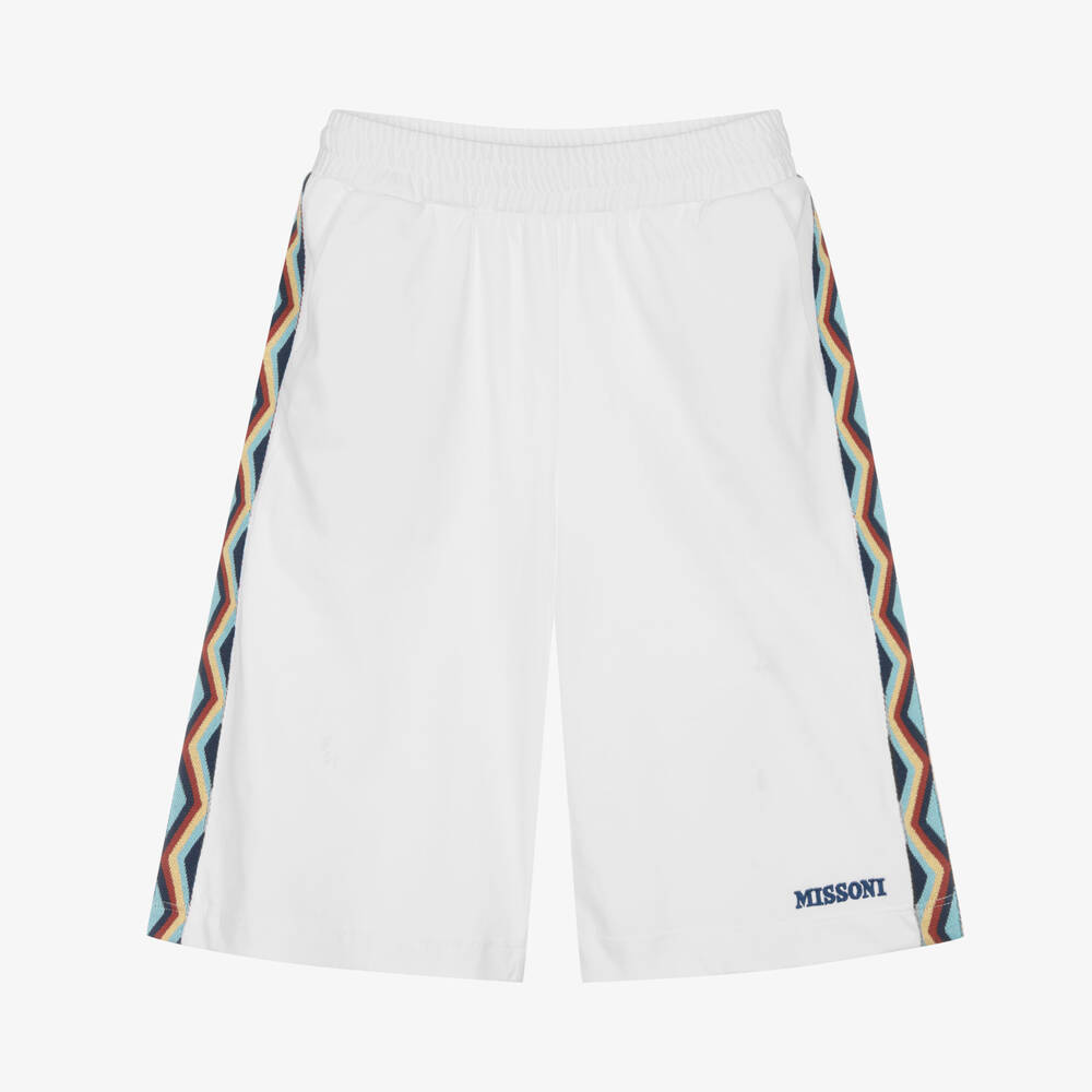 Missoni - Short blanc zigzag ado garçon | Childrensalon