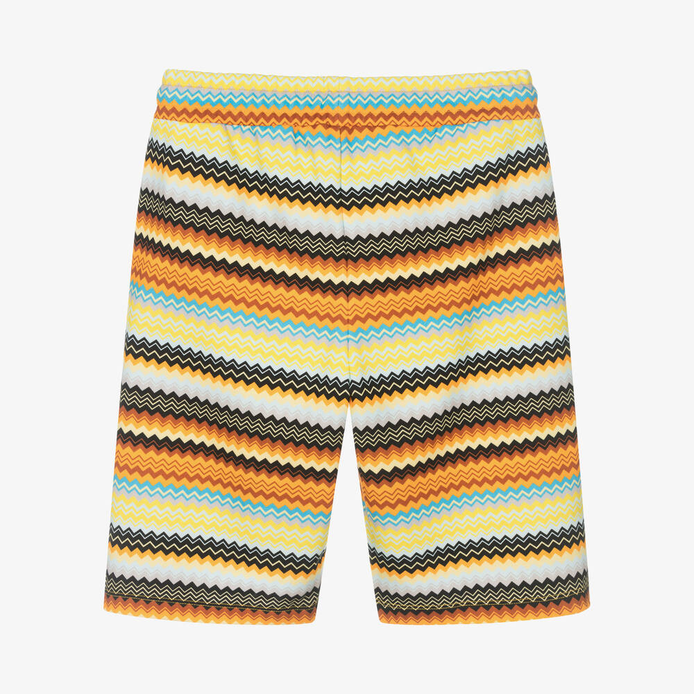Missoni-Teen Boys Yellow Cotton Zigzag Shorts | Childrensalon Outlet
