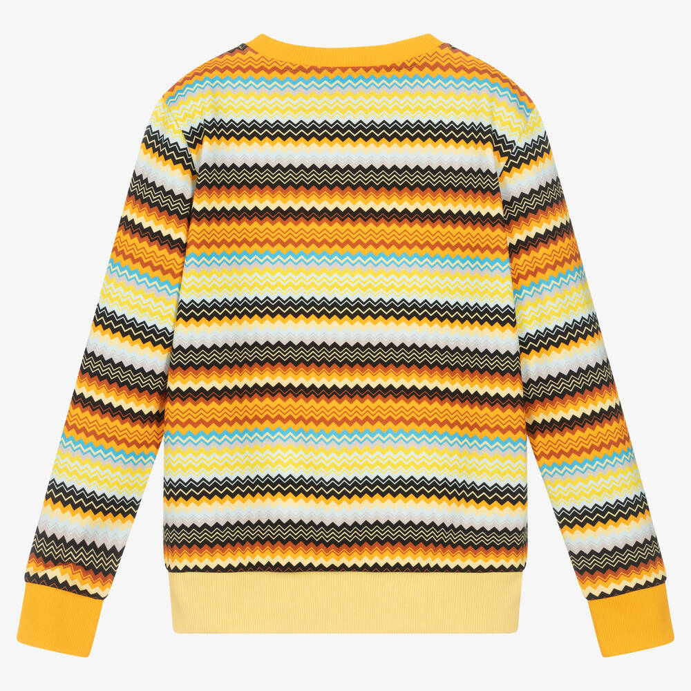 Missoni - Teen Boys Yellow Cotton Zigzag Sweatshirt