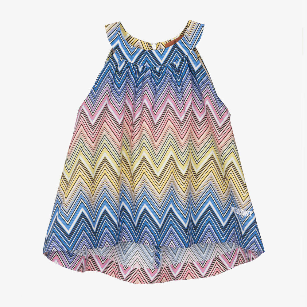 Missoni-Teen Girls Blue & Pink Cotton Blouse | Childrensalon Outlet