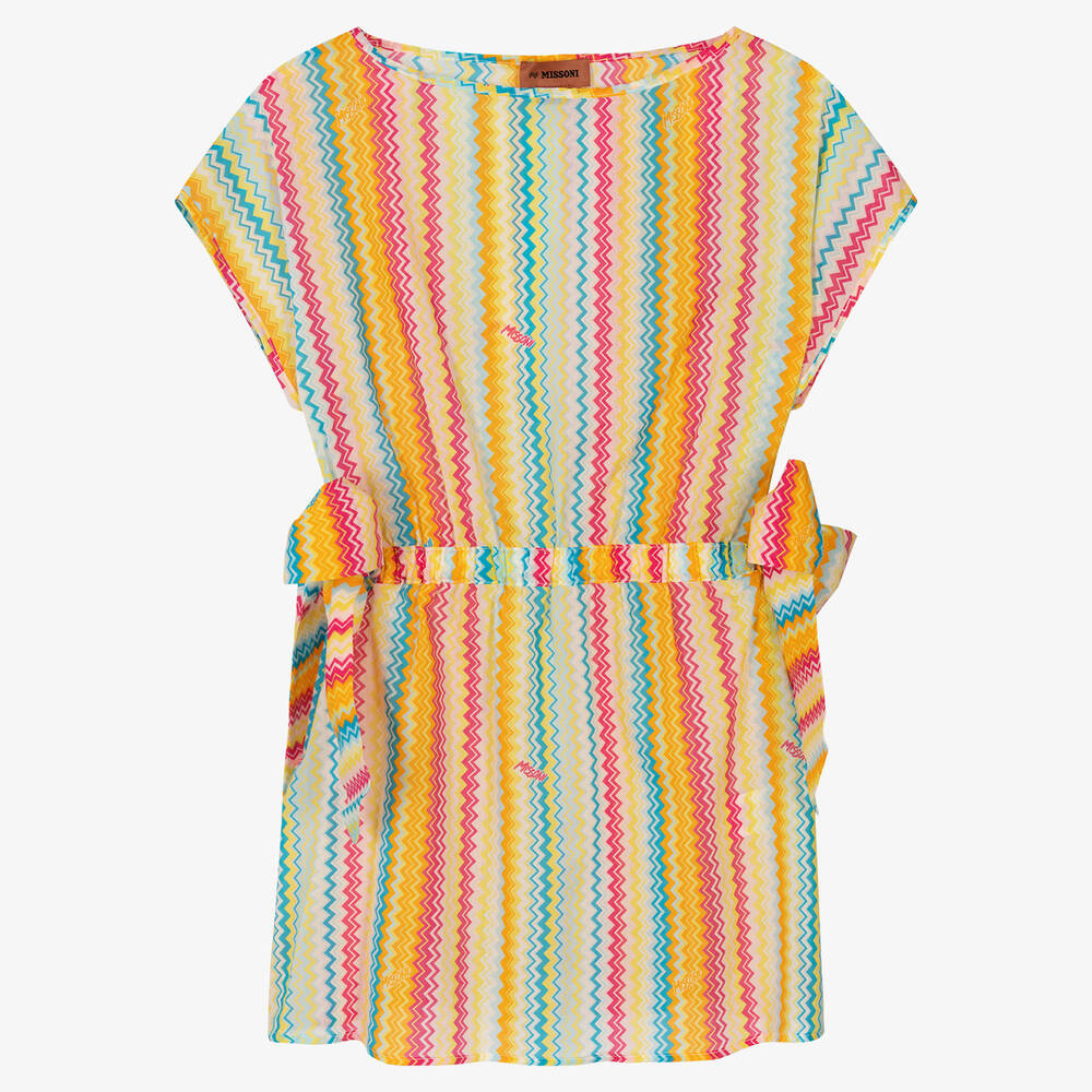 Missoni - فستان شاطيء تينز بناتي قطن بطبعة ملونة | Childrensalon