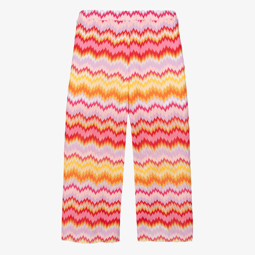 Missoni-Teen Girls Pink Cotton Knit Zigzag Trousers | Childrensalon Outlet