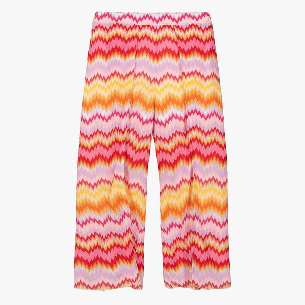 Missoni-Teen Girls Pink Cotton Knit Zigzag Trousers | Childrensalon Outlet