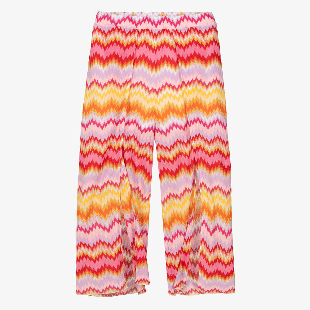 Missoni-Teen Girls Pink Cotton Knit Zigzag Trousers | Childrensalon Outlet