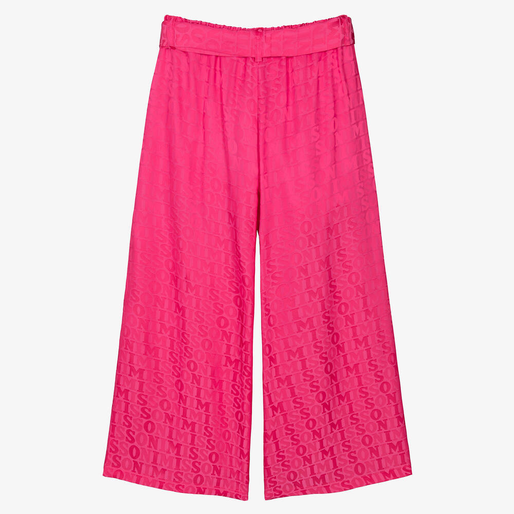 Missoni-Teen Girls Pink Jacquard Wide Leg Trousers | Childrensalon Outlet