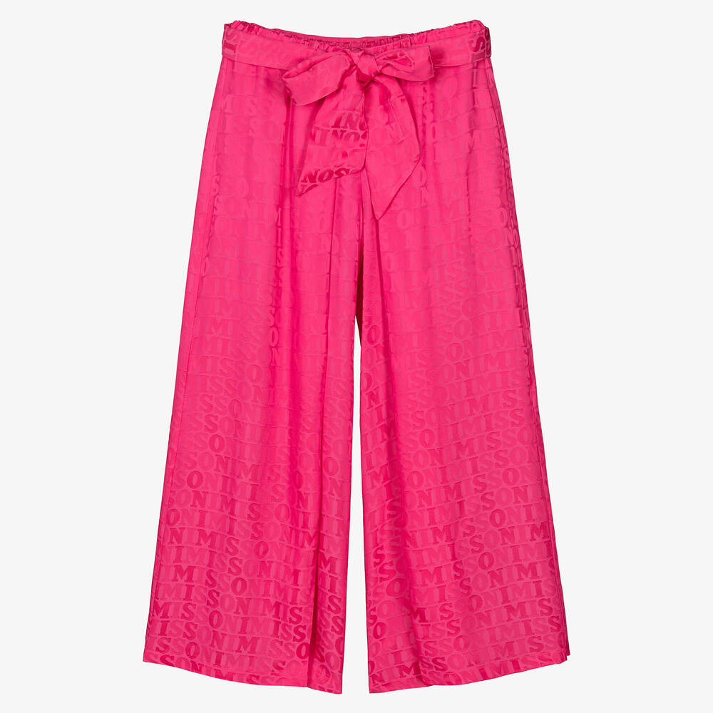 Missoni-Teen Girls Pink Jacquard Wide Leg Trousers | Childrensalon Outlet