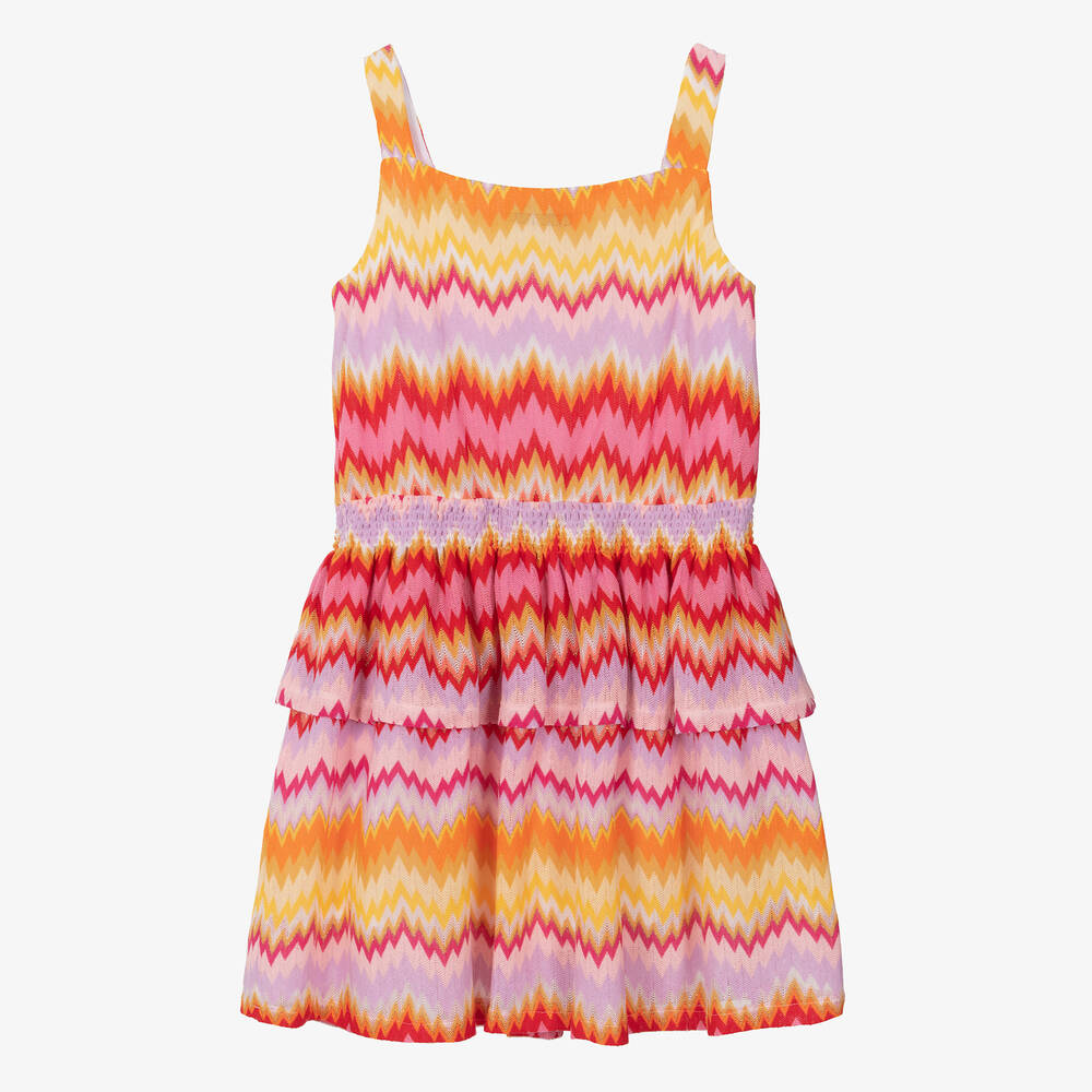 Missoni-Teen Girls Pink Knitted Zigzag Dress | Childrensalon Outlet