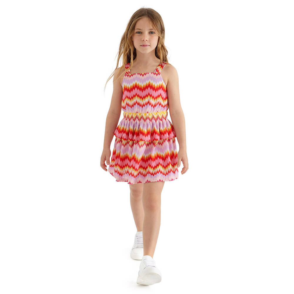 Missoni-Teen Girls Pink Knitted Zigzag Dress | Childrensalon Outlet