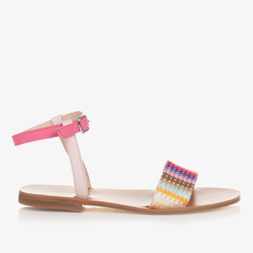Missoni-Teen Girls Pink Leather Sandals | Childrensalon Outlet
